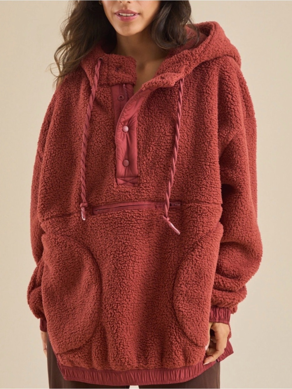 Altar’d State Oversized Sherpa Jacket *Brown